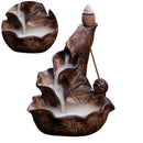 Ceramic Incense Burner Backflow Cones Sticks Holder Porcelain Lotus Pond Ce A6R2