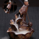 Ceramic Incense Burner Backflow Cones Sticks Holder Porcelain Lotus Pond Ce A6R2