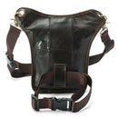 Men Motocycle Waist Leg Bag Fashion Leather Hiking Cycling Work School Travel