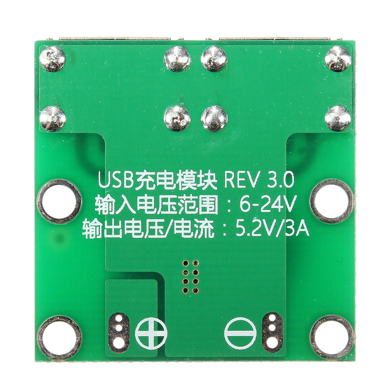 Dual USB Output 6-24V To 5.2V 3A DC-DC Step Down Power Charger Module Converter
