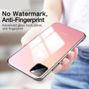 Cafele Gradient Color Tempered Glass + Soft Silicone Edge Protective Case for iPhone 11 Pro Max 6.5 inch