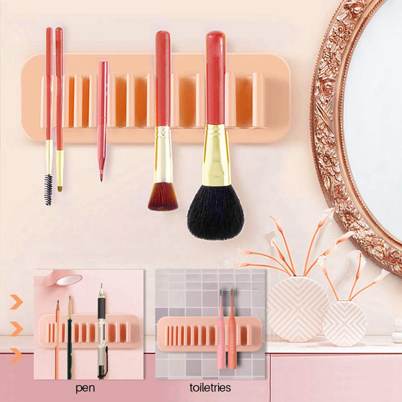 Makeup Brush Holder Suction Wall Silicone Cosmetic Brush Organizer Brush St N3B9