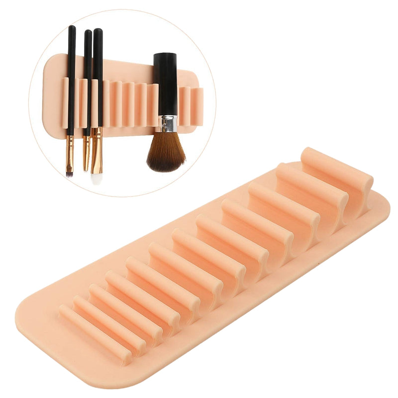 Makeup Brush Holder Suction Wall Silicone Cosmetic Brush Organizer Brush St N3B9