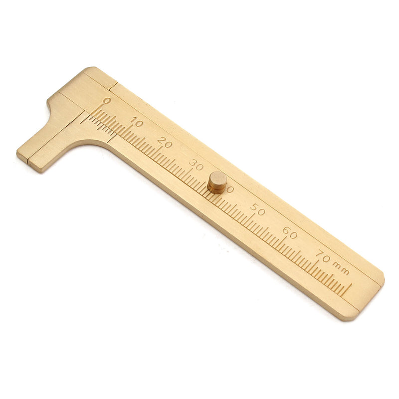 70mm Mini Brass Sliding Gauge Vernier Bead Wire Jewelry Measuring Pocket Caliper