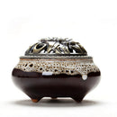 Incense Burner Holder Ceramic Aromatherapy Diffuser Cone Copper