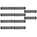 10x Amber 6LED Emergency Car Side Marker Grille Flash Strobe LED Hazard Lig