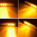 10x Amber 6LED Emergency Car Side Marker Grille Flash Strobe LED Hazard Lig