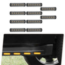 10x Amber 6LED Emergency Car Side Marker Grille Flash Strobe LED Hazard Lig