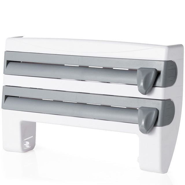 Muhui ABS Kitchen With Cutting Plastic Wrap Storage Rack Paper Towels Towel Rack Kitchen Storage Rack