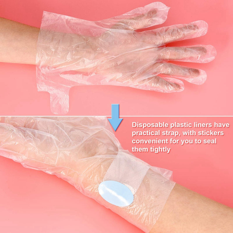 400 Pieces Plastic Liners Paraffin Wax Liners Disposable Clear Bags with 40 Q7M9