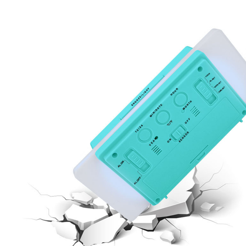 Smart Light Sense LCD 12/24H Alarm Clock Temperature Week Data Display Big Screen Mute Snooze Alarm Clock Office Home Decorations