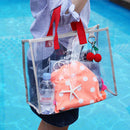 Women Transparent PVC Handbag Shoulder Bag Totes Shopping Bag Clear Beach Bags