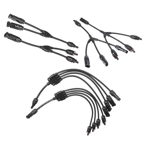 MC4 Y Branch Solar Panel Cable Connector Adapter MC4 Photovoltaic Waterproof Solar Connecter Solar Power Supply Cable Wire