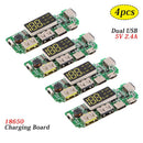 4Pcs 18650 Charging Board Dual USB 5V 2.4A Mobile Power Bank Module 186 50  D4Q6
