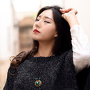 National Style Jewelry Glass Necklace Clavicle Chain Dual-Use Sweater Chain
