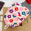 Cartoon Multicolor Flower Print Pattern Backpack School Bag Large Capacity