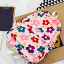 Cartoon Multicolor Flower Print Pattern Backpack School Bag Large Capacity