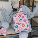 Cartoon Multicolor Flower Print Pattern Backpack School Bag Large Capacity
