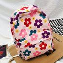 Cartoon Multicolor Flower Print Pattern Backpack School Bag Large Capacity