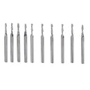 Drillpro 10pcs 3.175mm Shank 2 Flutes End Mills Spiral CNC Router Bit Engraving Milling Cutter