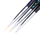 3Pcs Nail Art Liner Brush Tassel Hook Line Pen Micro-Brush Set Drawing Flow C1O7