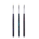 3Pcs Nail Art Liner Brush Tassel Hook Line Pen Micro-Brush Set Drawing Flow C1O7