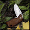 Enlan M027 Small Pocket Folding Knife with 8Cr13Mov Blade Wood Handle Liner-lock Stainless Steel Knife