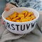 White Alphabet Bowl Kids Baby Toddler Feeding Anti-drop Dinner Snacks Safe Kids Bowl