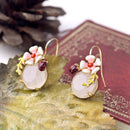 Sweet Earring Enamel Flower Ladybug Round Gem Short Drop Earring Z9G3