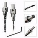 2pcs 4mm-5mm HSS 5 Flute Countersink Drill Bits Set Reamer Woodworking Chamfer