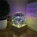 Novelty 3D Magic Glass Ball Sphere Fairy Tale Starry Sky Romantic Fireworks Light Table Lamp