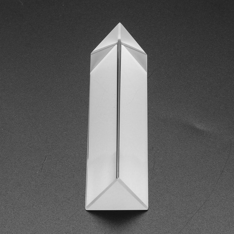 8cm Optical Glass Triple Triangular Prism Physics Teaching Light Spectrum