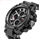 SMAEL 1803 Metal Case Luminous Needle 5ATM Waterproof Sport Dual Display Digital Watch