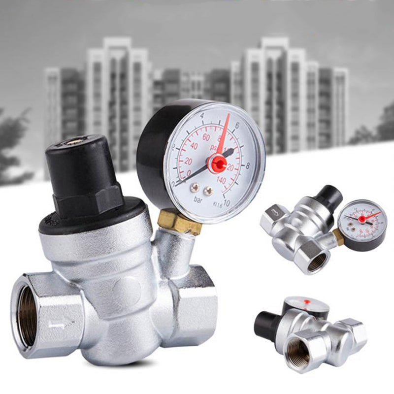 1/2 Inch Water Pressure Regulator with Gauge Pressure Maintaining Valve Tap
