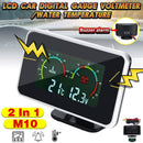 2 in 1 Car LCD Digital Gauge Voltage Pressure Water Temperature Meter Buzze