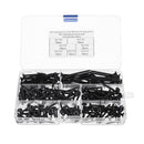 Suleve M3.5CP1 220Pcs/Set M3.5 Carbon Steel Flat Countersunk Head Cross Woodworking Screws Self Tapping Wood Screw Kit