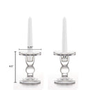 Clear Glass Pillar Candle Holder, Dual Use Taper Candle Stand for Pillar or E7Z3