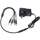5.5x2.1mm DC 12V 1A Power Supply Adapter for CCTV Security Camera DVR + 4 Split Power Cable