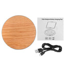 10W Qi Wireless Metal Wooden LED Fast Desktop Charger Pad for iPhone X 8 Plus S8 S9 Note 8