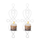 2 Piece Wall Sconce Tea Light Candle Sconces Elegant Swirling Iron Hanging WA2M3