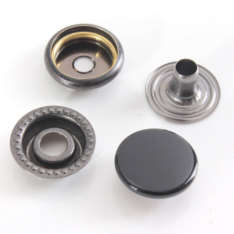 15/17mm Brass Bronze Snap Fastener Popper Press Stud Rivet Sewing Leather Buttons Craft