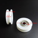 5x24x7mm U Groove Nylon Round Pulley Wheel Roller For 3.8mm Rope Ball Bearing