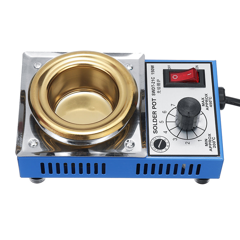 ST-21C 220V 150W Solder Pot Soldering Desoldering Bath Titanium Plate 50mm 200-450