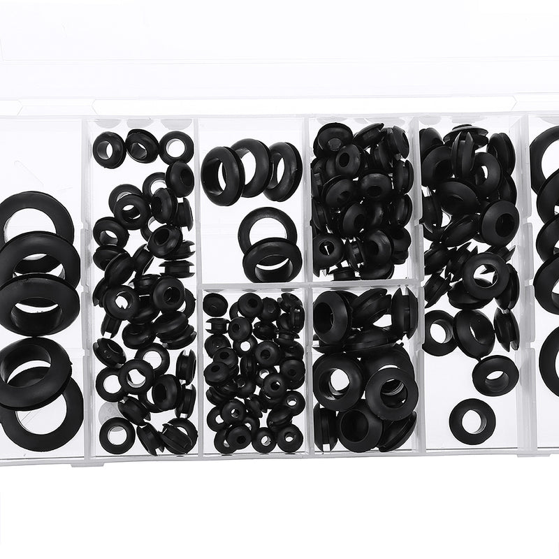 Suleve MXRW5 180Pcs Rubber O Ring Washer Grommets Ring Anti-slip Gasket Seal Assortment Set