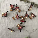 Christmas Deer LED Light String 10 Light Battery Operation Fairy Christmas