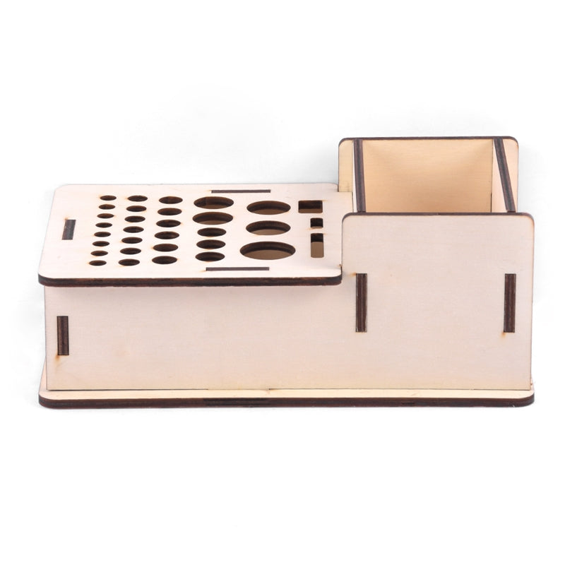 Wooden Storage Box Studio Modeling Tools Paint Brushes Holder Rack Display  Q4N3