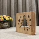 Christmas Tree Wooden Night Light Bedroom Decor Lights Usb Light Switch Gif