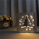 Christmas Tree Wooden Night Light Bedroom Decor Lights Usb Light Switch Gif