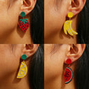 Fruit Earrings Strawberry Watermelon Lemon Banana Pendant Earrings Alloy Je