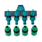 Universal 4 Way Garden Hose Splitter Tap Manifold for 1/2" 3/4" 1" Garden Faucet Shut Off Connector Water Pipe Divider Hose Quick Adapter Outdoor Irrigation